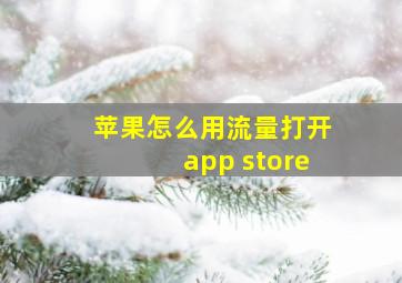 苹果怎么用流量打开app store